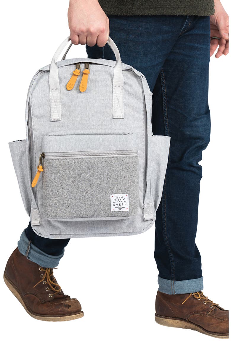 Elkin Sustainable Diaper Backpack, Alternate, color, HEATHER GREY