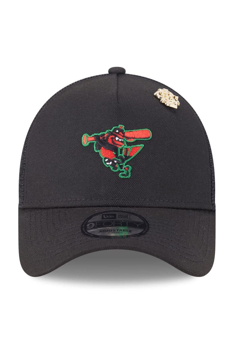 Men's New Era  Black Baltimore Orioles 2025 Big League Chew A-Frame 9FORTY Adjustable Trucker Hat, Alternate, color, Black
