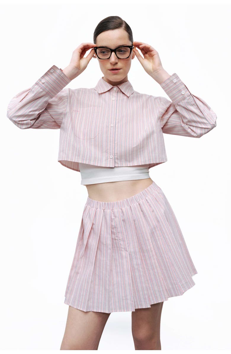 Nocturne Striped Crop Shirt, Alternate, color, 