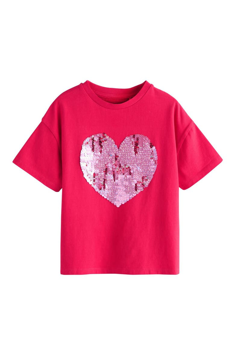 Kids' Sequin Heart T-Shirt, Main, color, RED