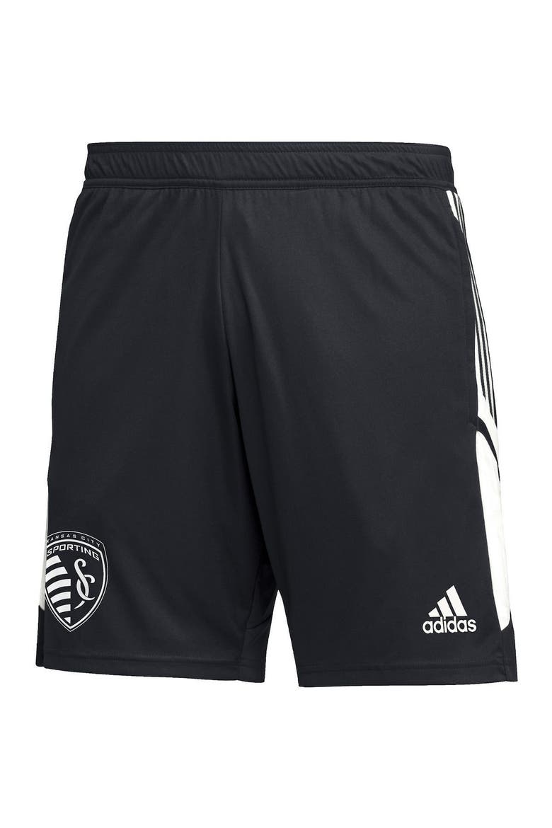 Men's adidas Black Sporting Kansas City Soccer Training AEROREADY Shorts, Alternate, color, Black