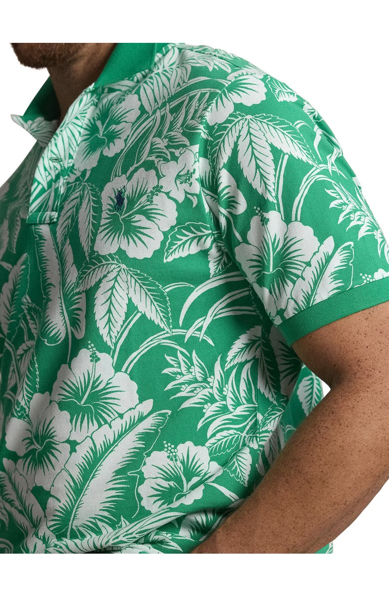 Polo Ralph Lauren Big & Tall Sweetheart Floral Mesh Polo Shirt, Alternate, color, Biscay Green