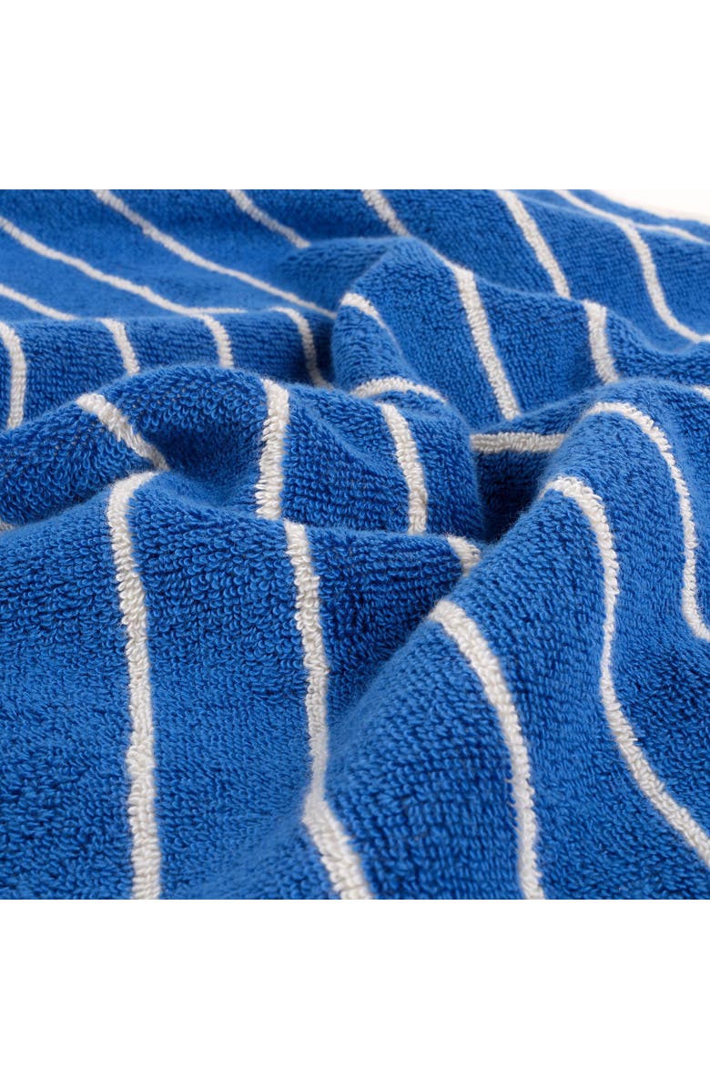 Zsa Zsa Zsu Solid Wide Striped Yarn-Dyed 100% Cotton Towel 3-Pcs Set, Alternate, color, Blue