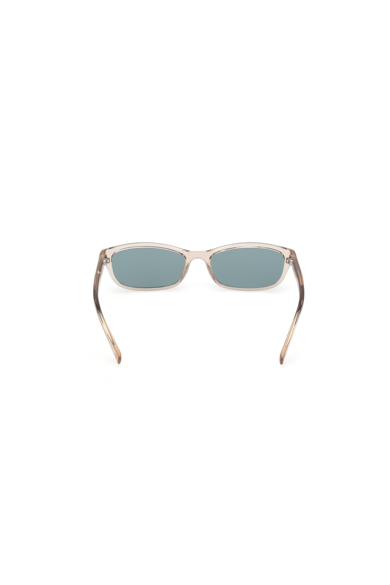 Slim Oval Acetate Sunglasses, Alternate, color, Shiny Beige / Green
