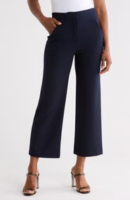 Veronica Beard Brixton High Waist Ankle Wide Leg Pants