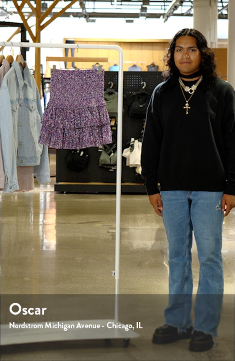 Naomi Floral Print Shirred Tiered Skirt, sales video thumbnail