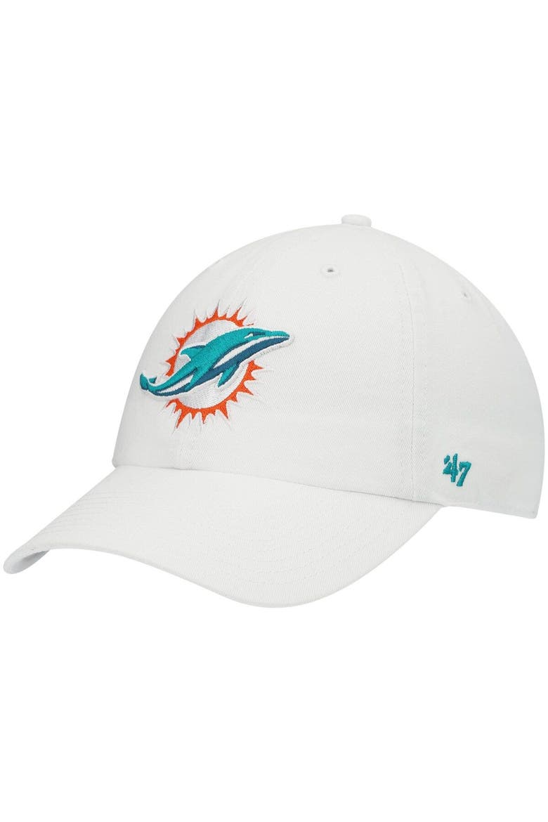 Men's '47 White Miami Dolphins Clean Up Adjustable Hat, Main, color, White