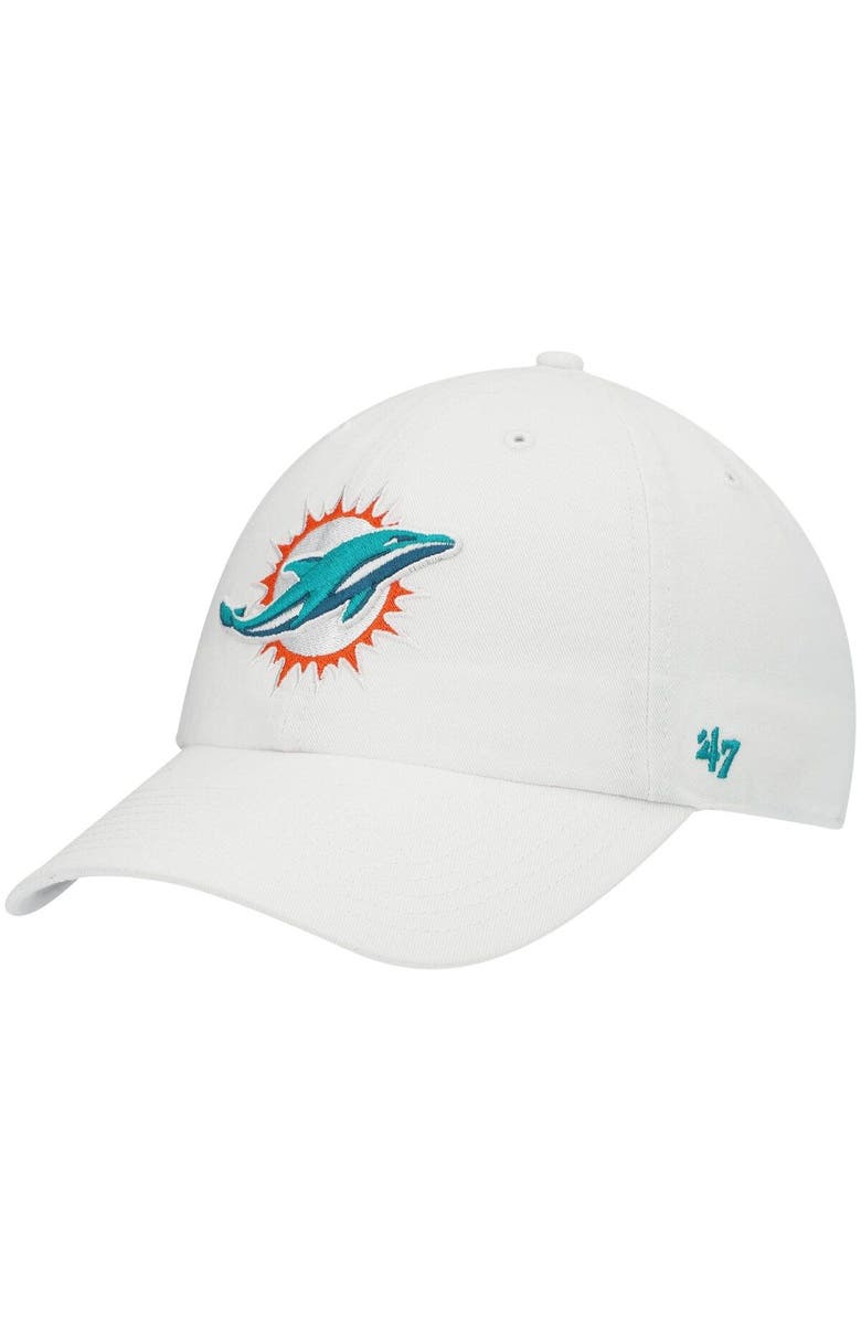 '47 Men's '47 White Miami Dolphins Clean Up Adjustable Hat, Main, color, White
