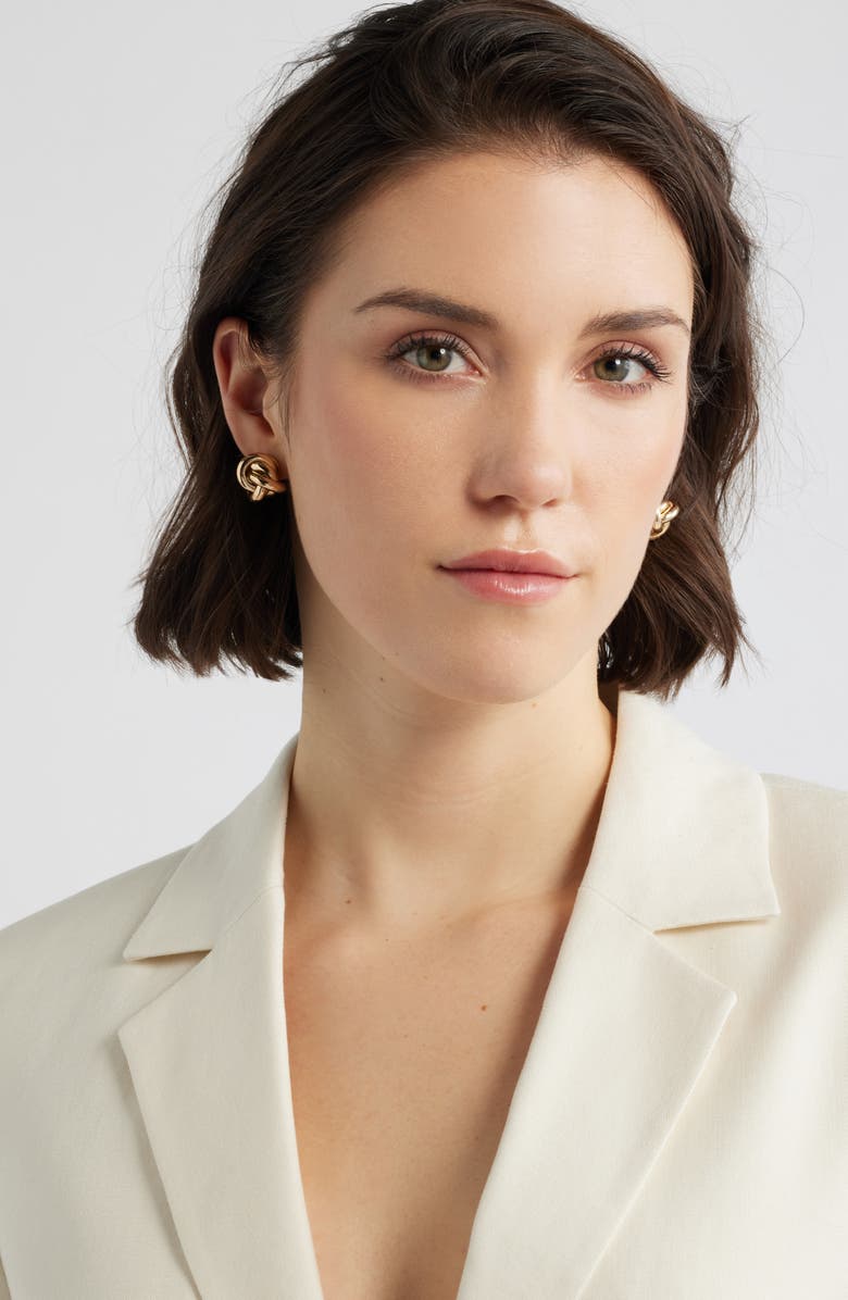 Nordstrom Double Knot Stud Earrings, Alternate, color, Gold