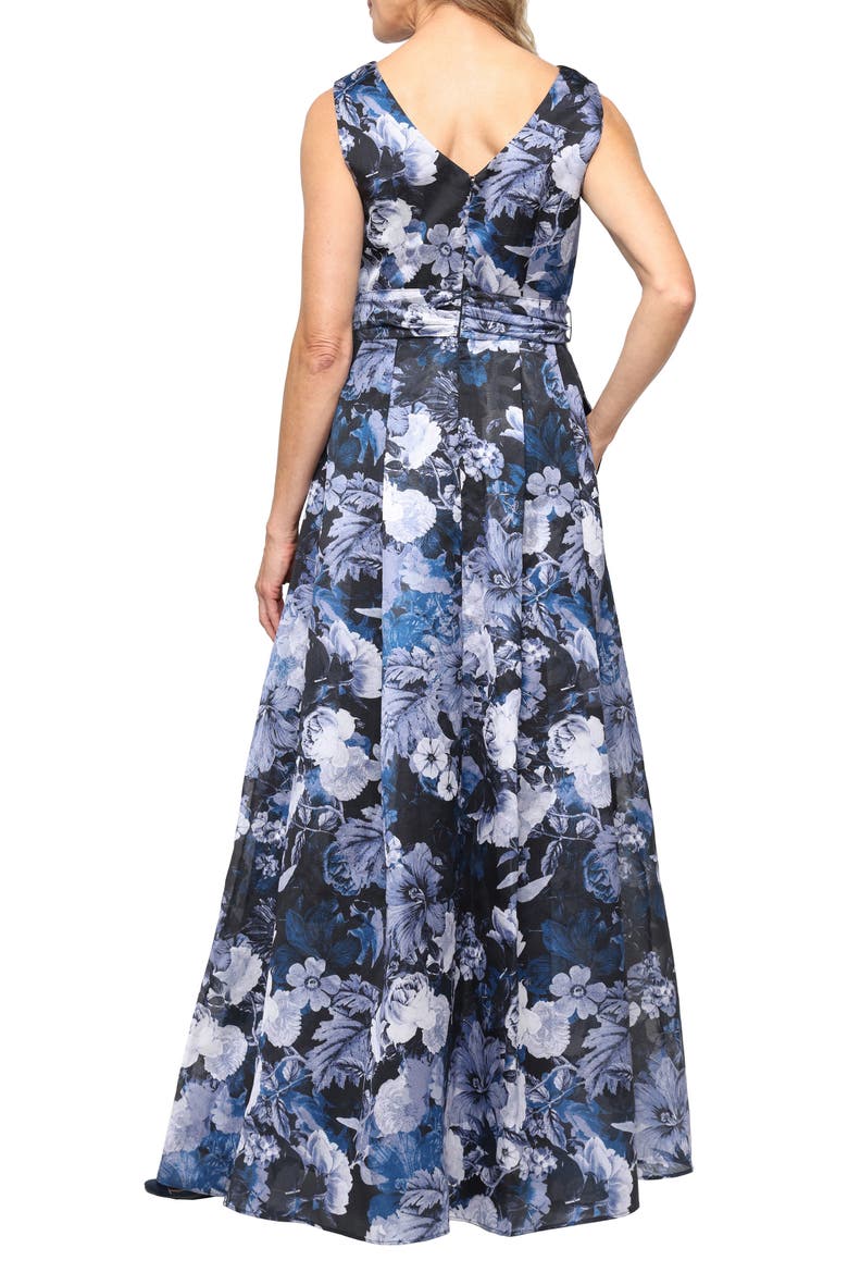 Floral Print Sleeveless Maxi Dress, Alternate, color, NAVY MULTI