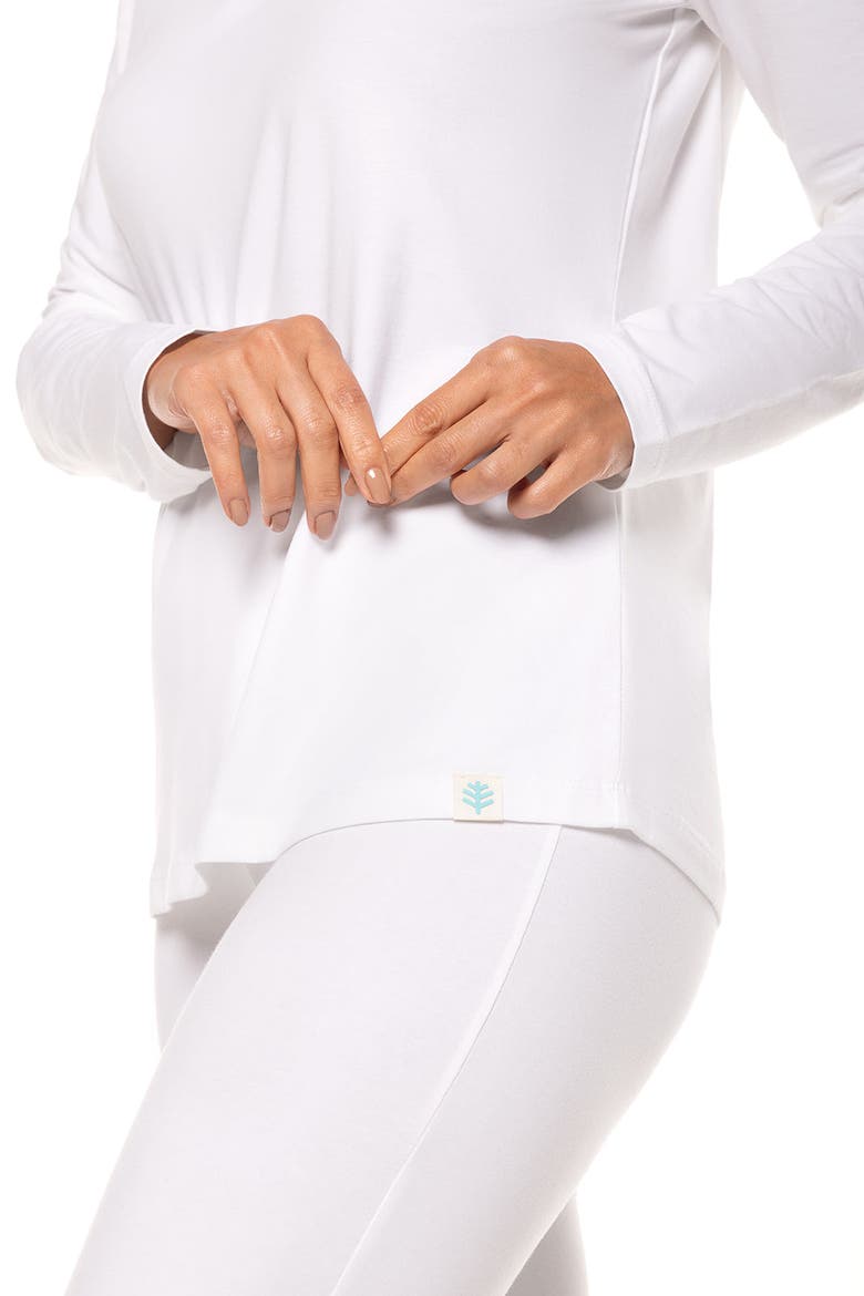 Women's Morada V-Neck Long Sleeve T-Shirt, UPF 50+ Sun Protection, Alternate, color, White