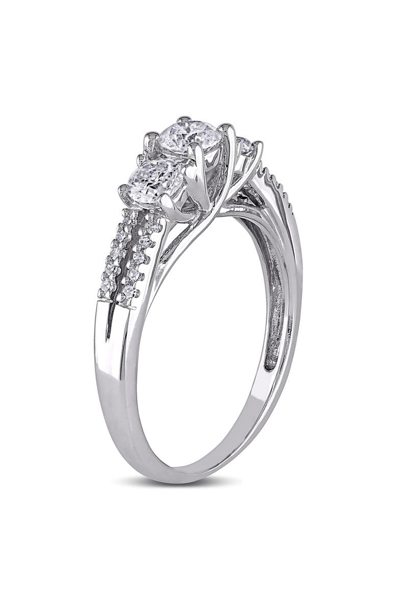 1 CTW Diamond 3-Stone Engagement Ring 10k, Alternate, color, 10k White Gold