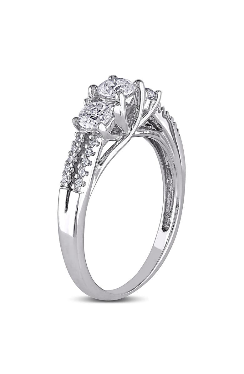 Julianna B. 1 CTW Diamond 3-Stone Engagement Ring 10k, Alternate, color, 10K White Gold