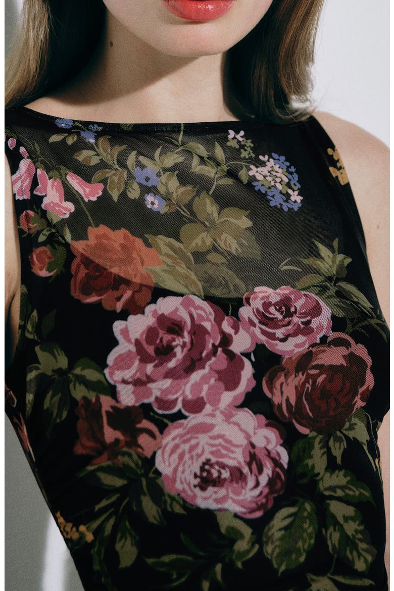 Benson Floral Mesh Dress, Alternate, color, GALA