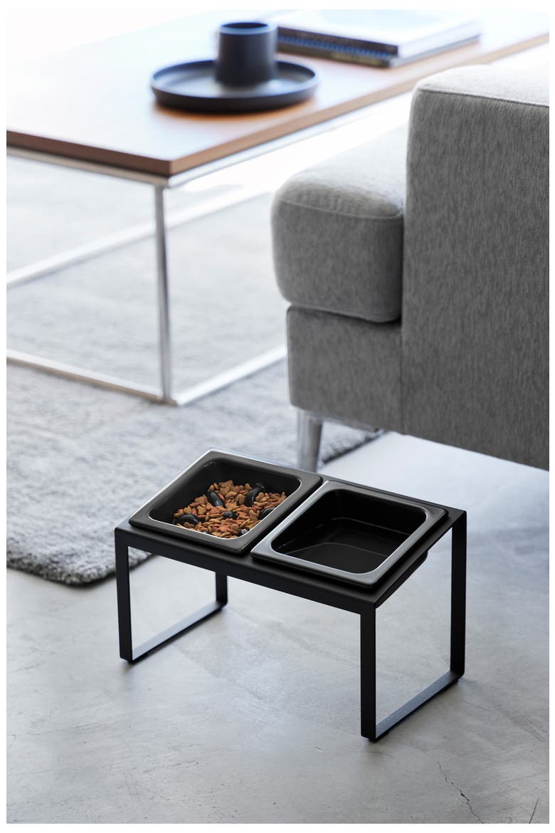 Slow Feeder Pet Bowl Set, Alternate, color, BLACK