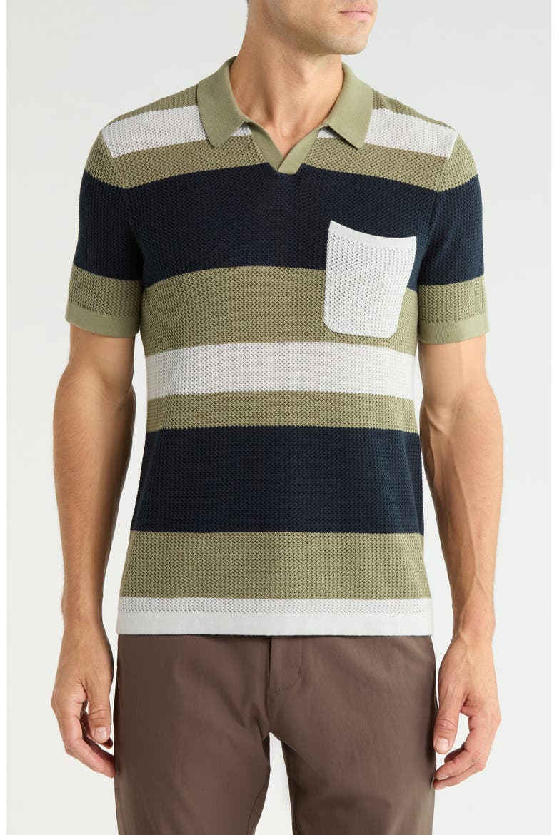 Coastal Johnny Collar Polo, Main, color, GREEN SAGE/ TRUE NAVY/ GRAY