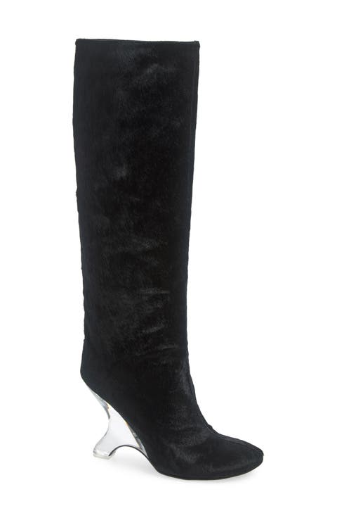 Modified Genuine Calf Hair Knee High Boot (Women)