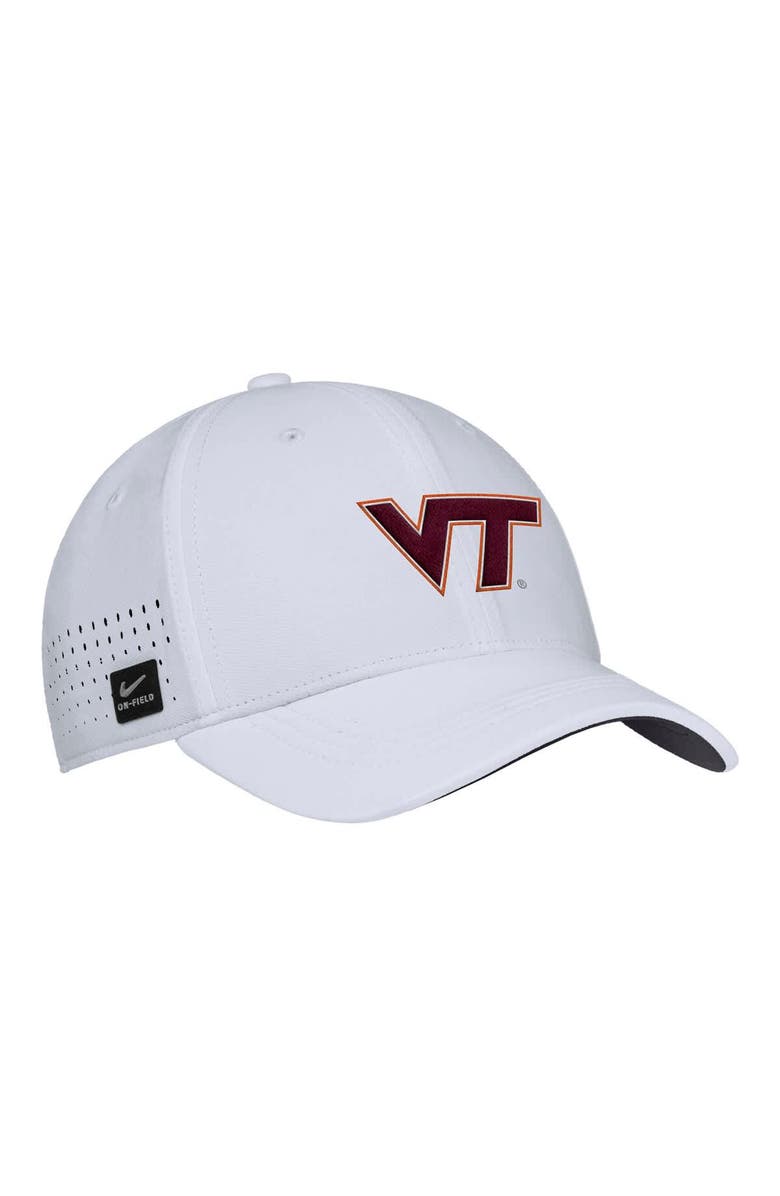 Nike Men's Nike White Virginia Tech Hokies 2025 On-Field Performance Flex Hat, Main, color,