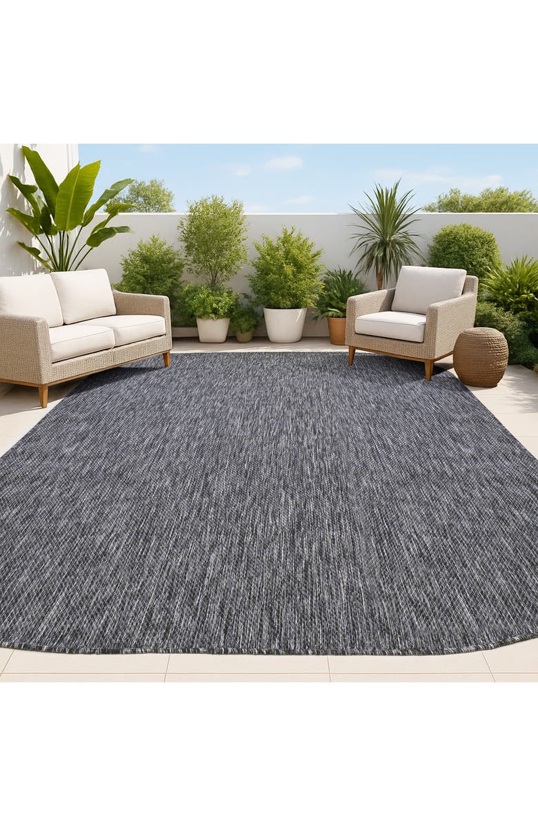 JONATHAN Y Miles Modern Minimalist Radius Corner Solid Indoor/Outdoor Shaped Area Rug, Alternate, color, Dark Gray