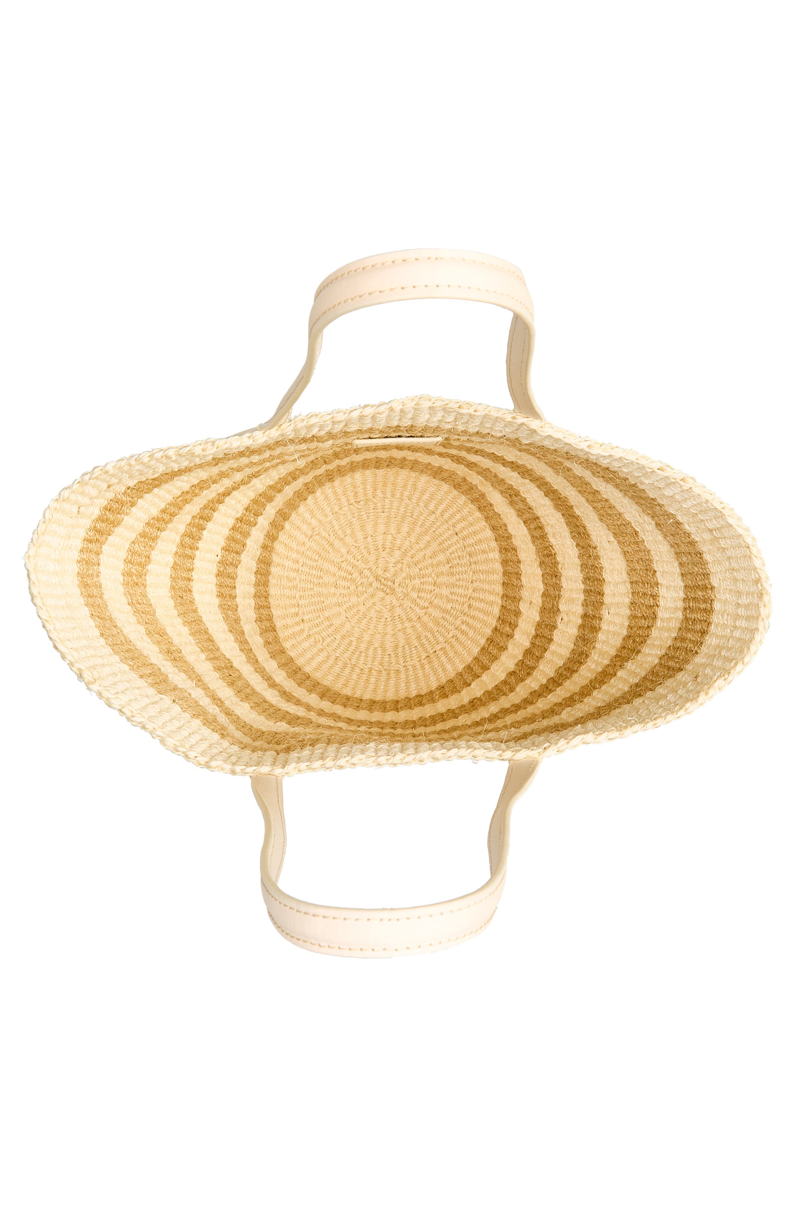 LIFFNER Straw Basket Tote, Alternate, color, Cream Beige Striped