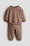 H&M 2-piece Printed Brushed Sweatshirt Set