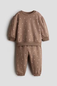 H&M 2-piece Printed Brushed Sweatshirt Set