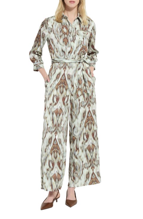 Dahlia Belted Wide Leg Satin Jumpsuit