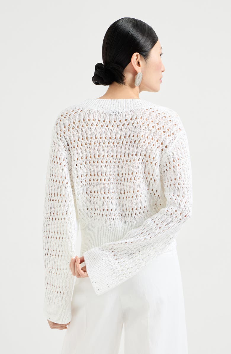 Brunello Cucinelli Dazzling braids sweater, Alternate, color, White