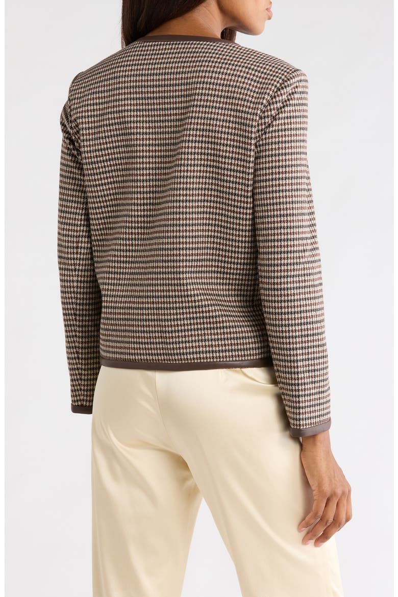 Cyna Faux Leather Trim Jacket, Alternate, color, CREAM/ BROWN/ BLACK