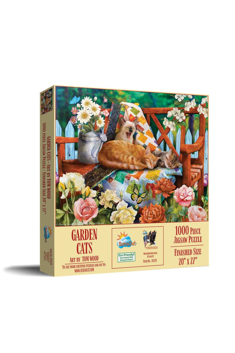 Garden Cats 1000 piece Jigsaw Puzzle for Adults, Main, color, Multicolor