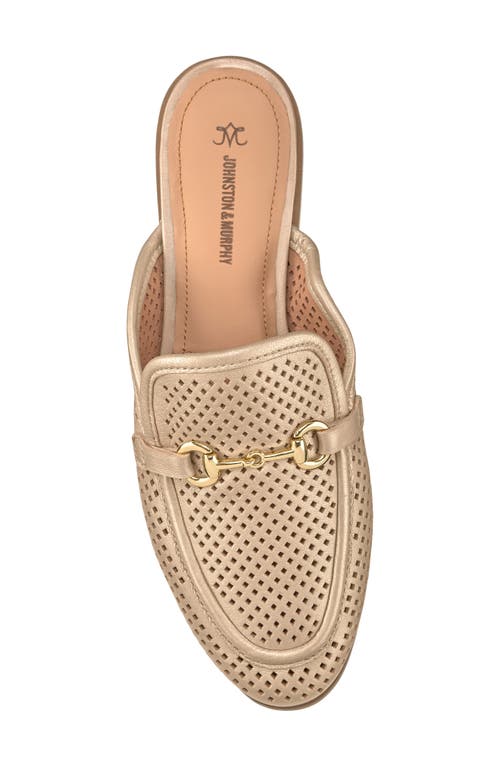 Johnston & Murphy Ali Perforated Bit Mule In Sand Pearlized Glove Leather