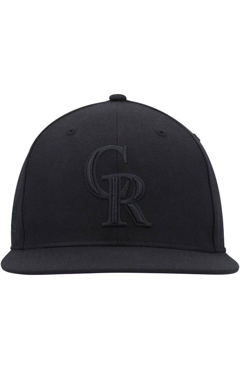 '47 Men's '47 Colorado Rockies Black on Black Sure Shot Captain Snapback Hat, Alternate, color, 