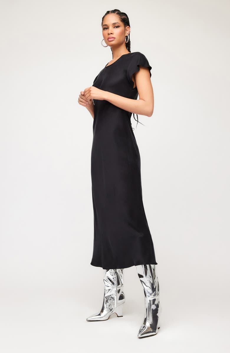 FIFTEEN TWENTY Emmeline Bias Cut Satin Midi Dress, Alternate, color, 