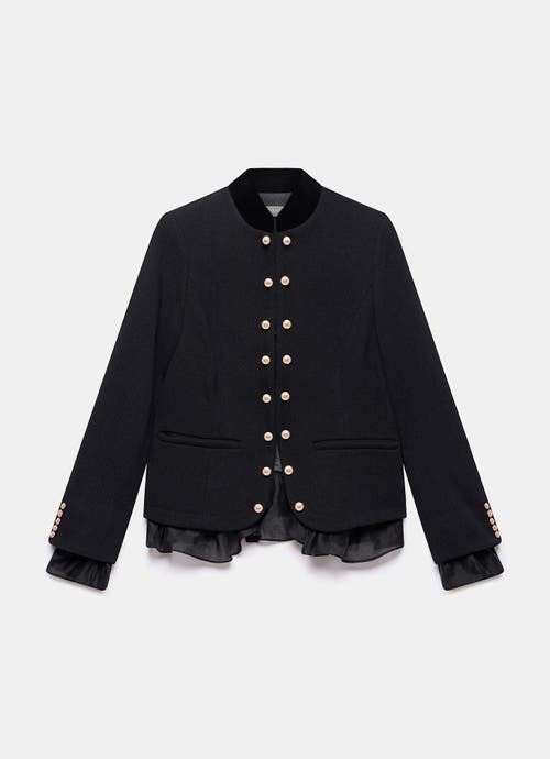 Mint Velvet Military Wool Blend Jacket In Black