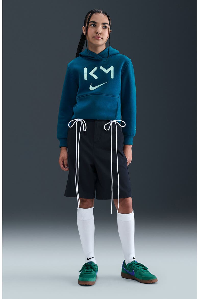 Kids' Kylian Mbappé Club Fleece Hoodie, Alternate, color, GREEN ABYSS/ IGLOO/ LIGHT DEW
