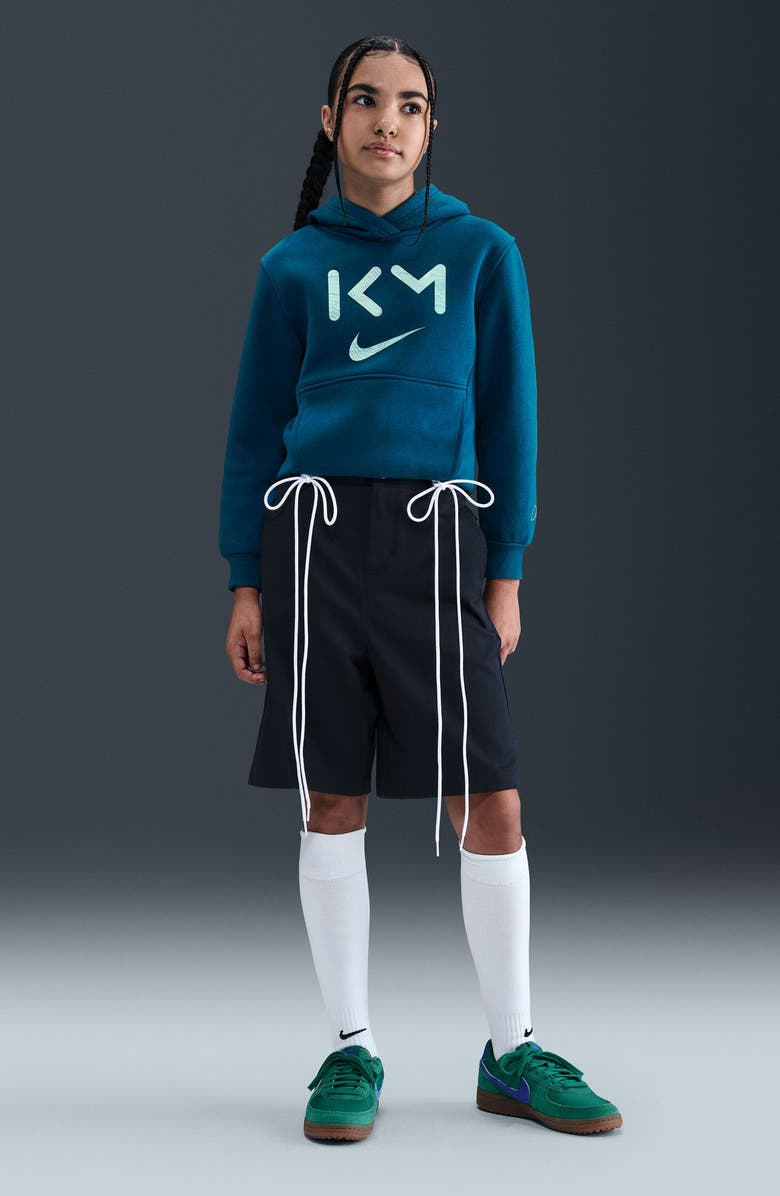 Nike Kids' Kylian Mbappé Club Fleece Hoodie, Alternate, color, Green Abyss/ Igloo/ Light Dew