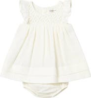 Mayoral Textured Dress with Nappy Cover