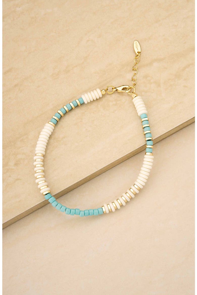 Ocean Tide Bead Anklet, Alternate, color, TURQUOISE