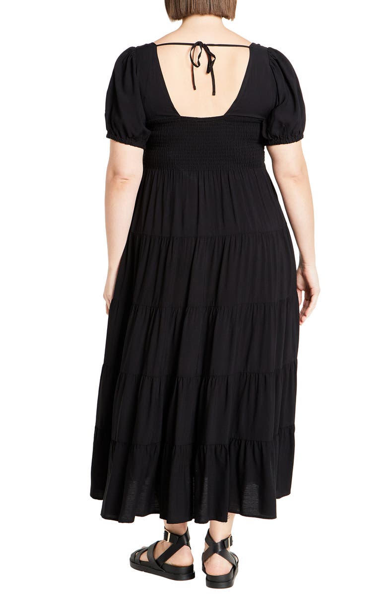 City Chic Mila Short Sleeve Maxi Dress, Alternate, color, Black
