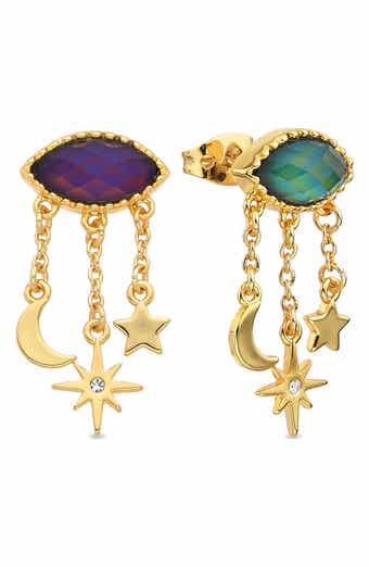 EYE CANDY LOS ANGELES Celia Moonstone Mismatched Drop Earrings