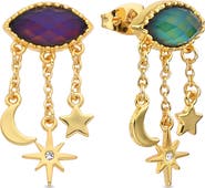 EYE CANDY LOS ANGELES Celia Moonstone Mismatched Drop Earrings