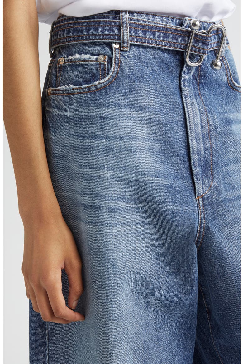 Procida Belted Distressed Wide Leg Jeans, Alternate, color, MIDNIGHT BLUE