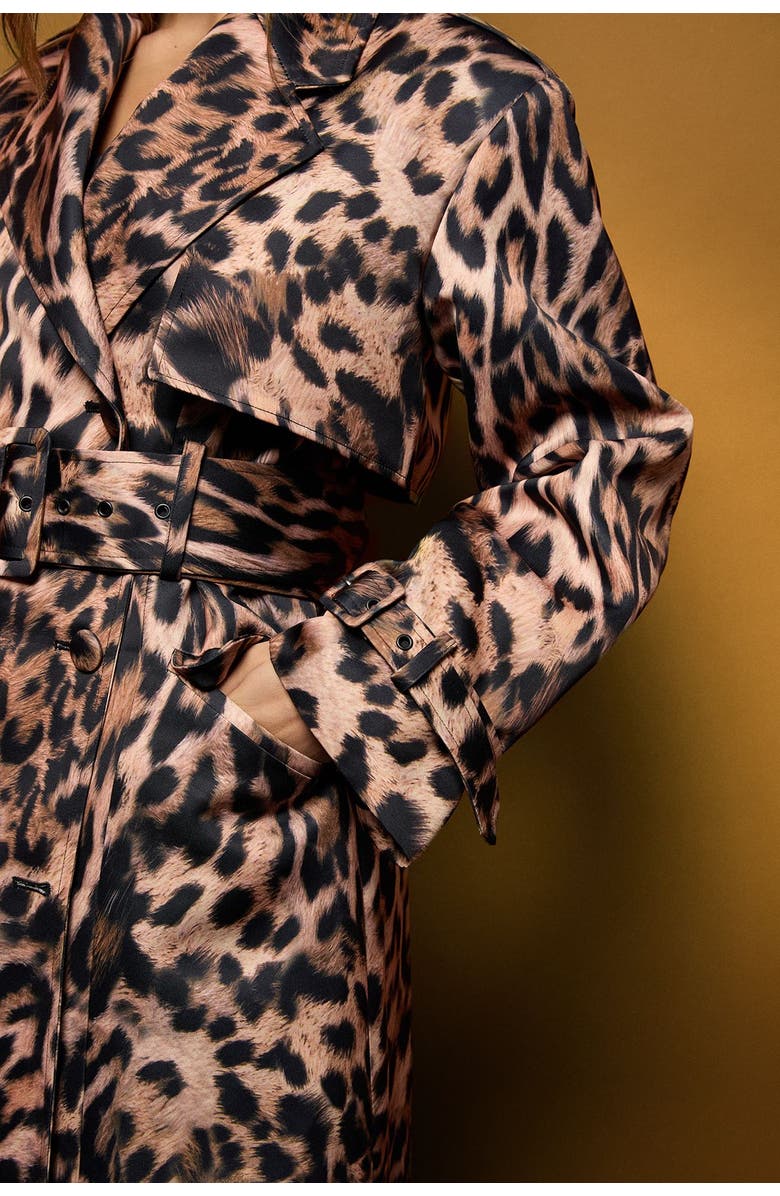 Coast Muse Leopard Trench Coat, Alternate, color, Leopard