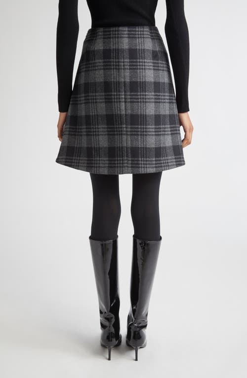 Proenza Schouler Cassia Plaid Virgin Wool A-line Skirt In Gray
