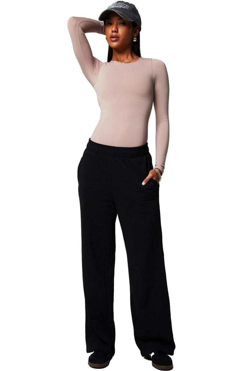 Fabletics Women's Year Round Terry Wide Leg Sweatpant, Alternate, color, Black