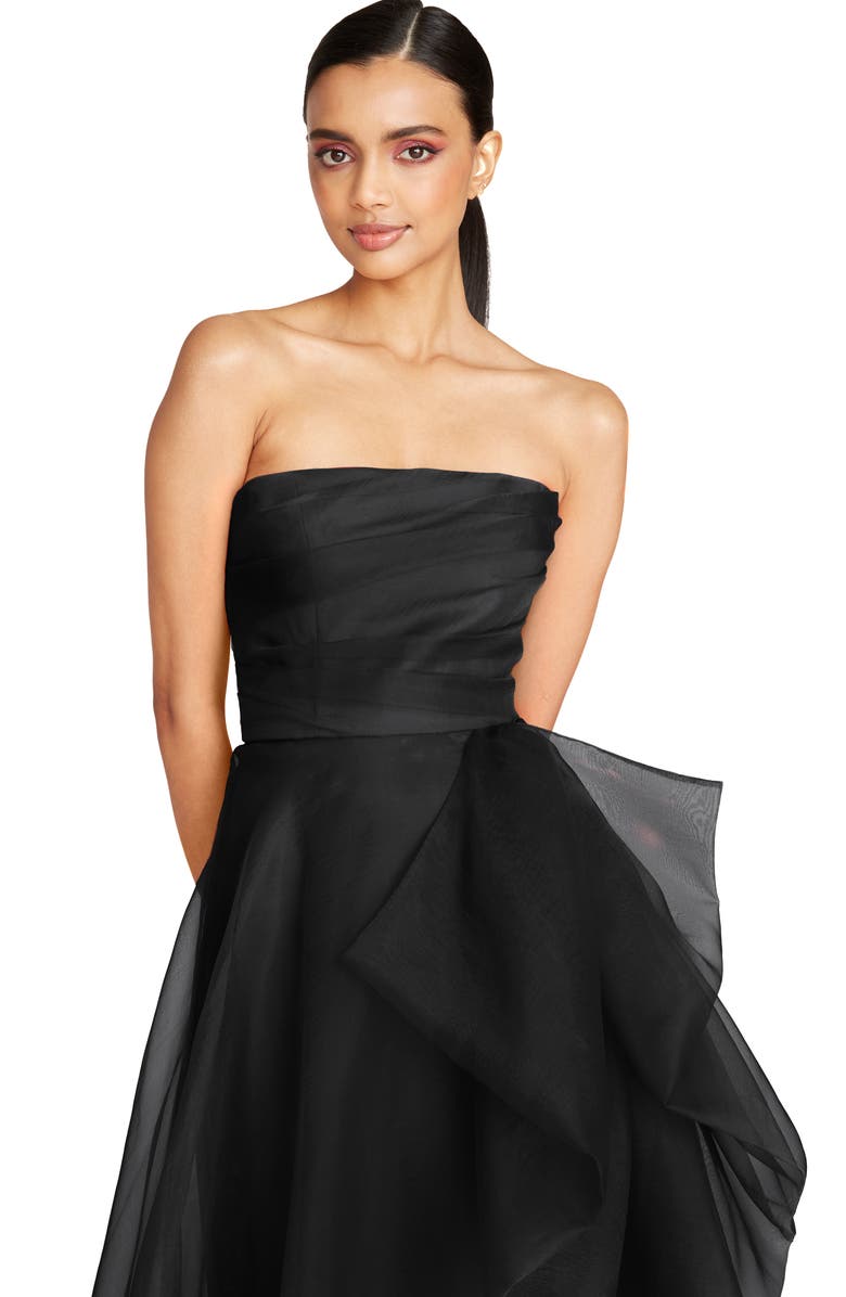 Theia Teresa Draped Strapless Gown, Alternate, color,