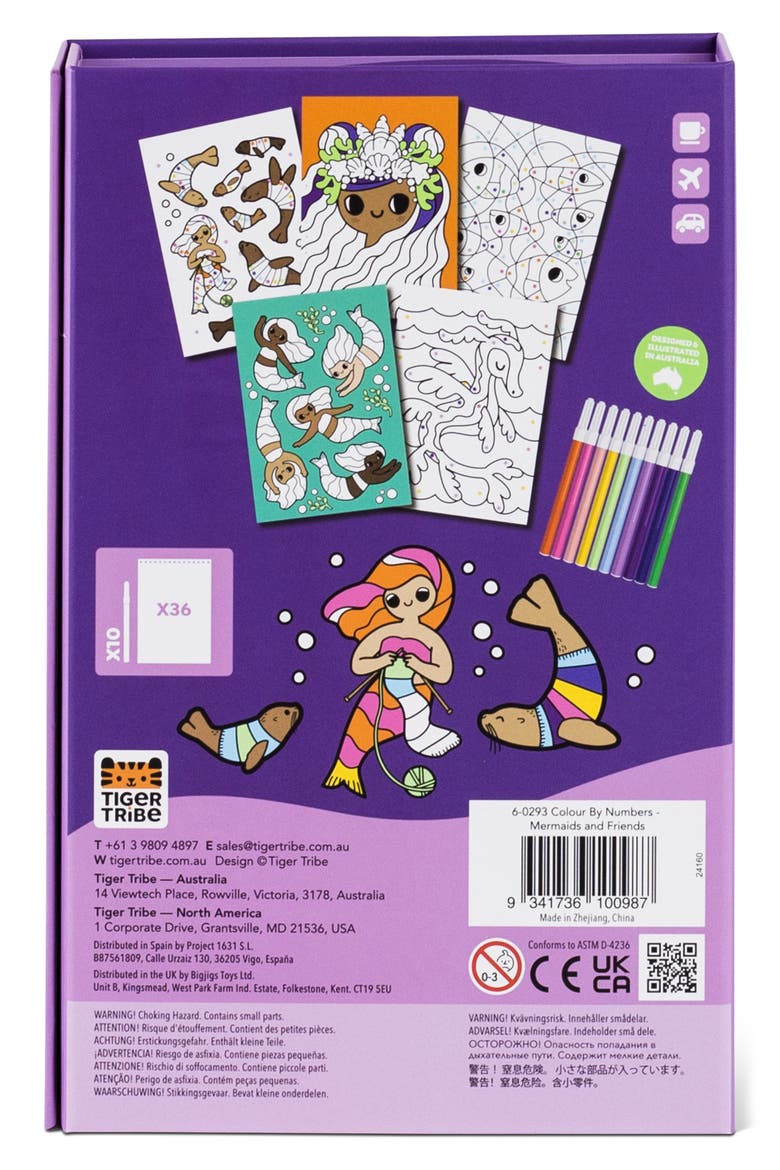 Mermaid Color By Numbers Set, Alternate, color, MULTI