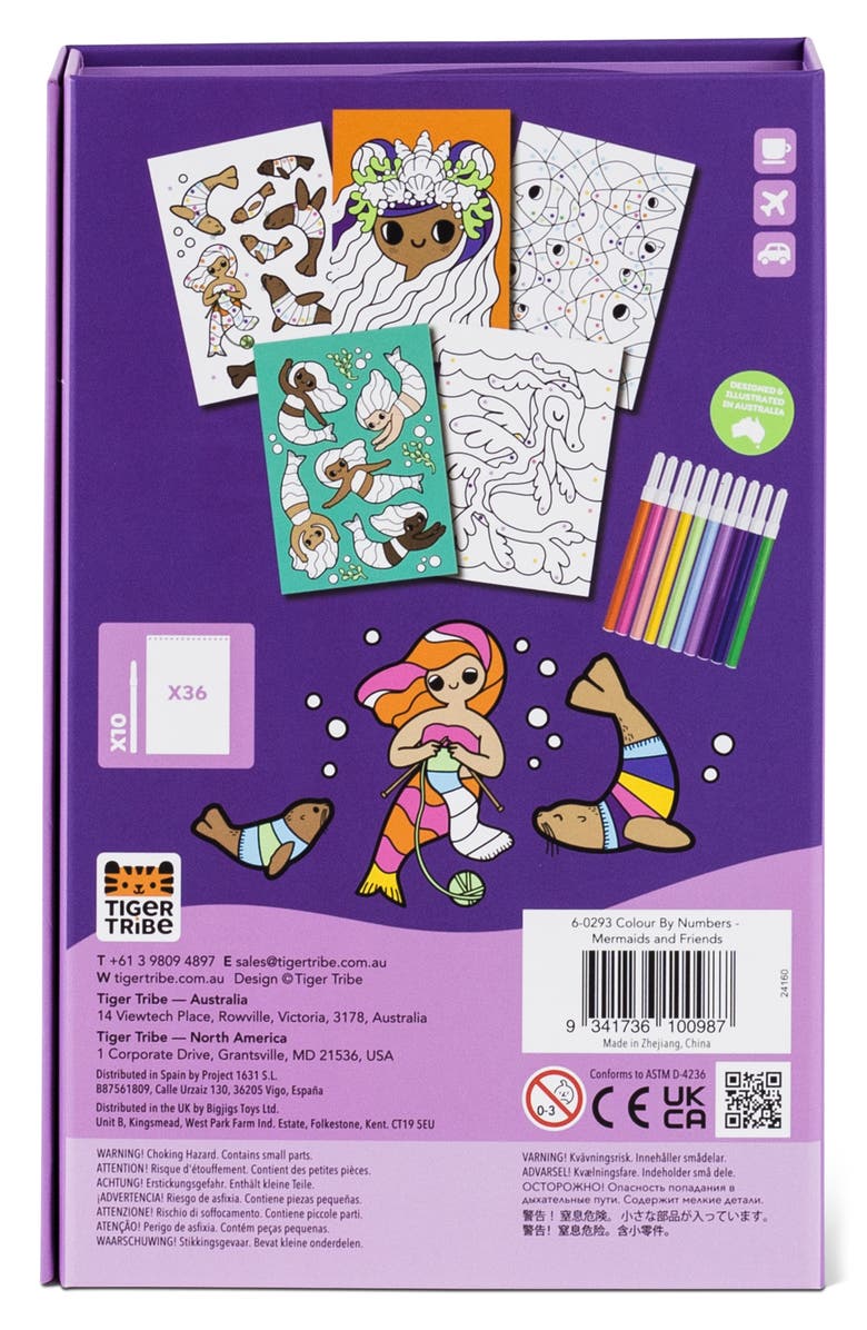 TIGER TRIBE Mermaid Color By Numbers Set, Alternate, color, Multi