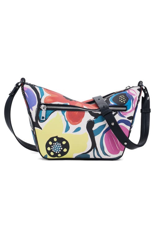 Desigual Floral Canvas Crossbody Bag In Multi