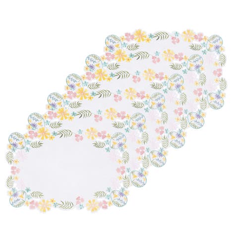 Elegant Easter Egg Cutwork Shaped Set of 6 Placemats 13" x 19"